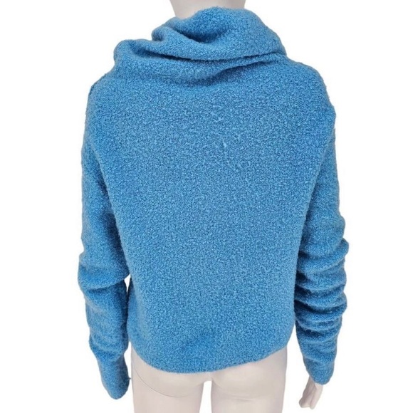Free People Stormy Cowl Neck Sweater Blue size XS oversized - Picture 4 of 6